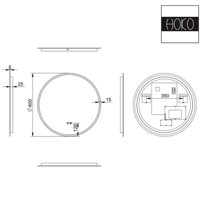 Ronde Spiegel 60 cm - Anti-Condens & Inbouw Led