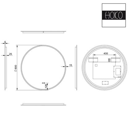 Ronde Spiegel 60 cm - Anti-Condens & Inbouw Led