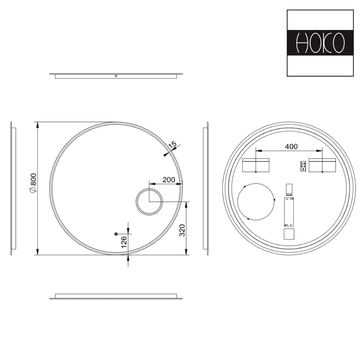 Ronde Spiegel 80 cm - Cosmetische Spiegel & Inbouw Led