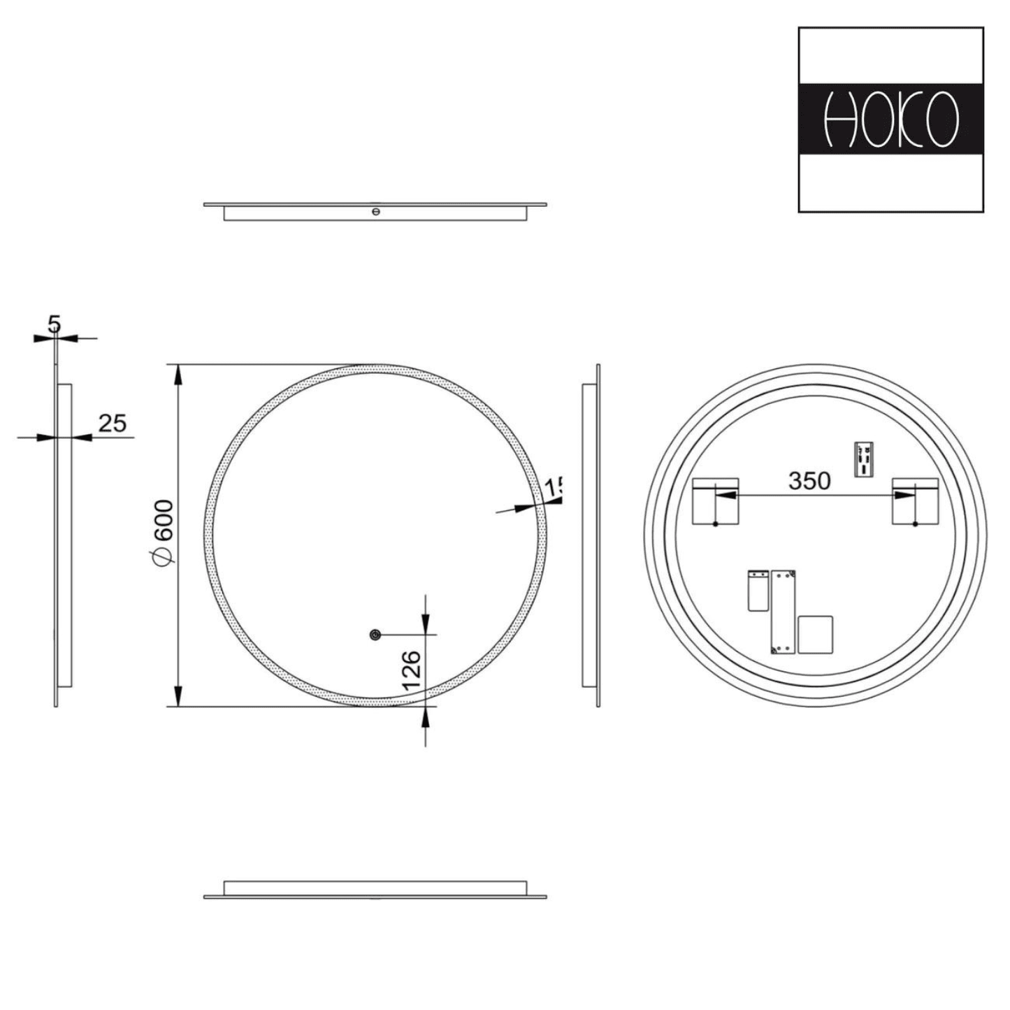 Ronde Spiegel 80 cm - Inbouw Led